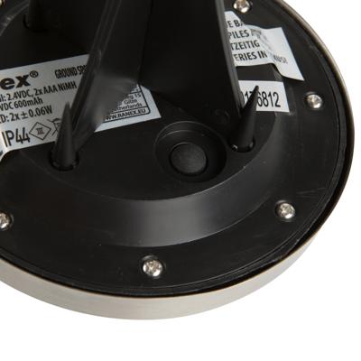 Ranex Ra-5000389 Ronde Led Solar Grondspot Geborsteld Rvs Glas