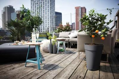 Elho loft urban schotel rond 30 cm antraciet - thumbnail