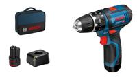 BOSCH PROFESSIONAL GSB 12V-15 klopboormachine + 2 accu's 2,0Ah + GAL 12V-20 + tas - thumbnail