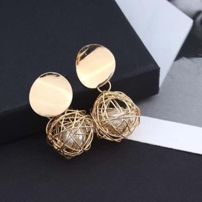 Bal geometrische oorbellen voor vrouwen opknoping Dangle Earrings Drop Earrings(Gold)