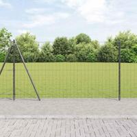 VidaXL Hek met paal grijs 1,2 x 10 m staal en pvc - thumbnail