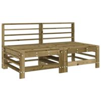 Middenbanken met kussens 2 st gempregneerd grenenhout - thumbnail