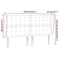 Hoofdbord met randen 163x23x118/128 cm stof donkergrijs - thumbnail