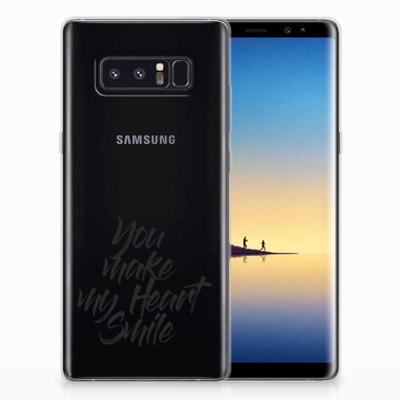Samsung Galaxy Note 8 | Siliconen hoesje | met naam Heart Smile Samsung Galaxy Note 8 | Siliconen hoesje | met naam Heart Smile