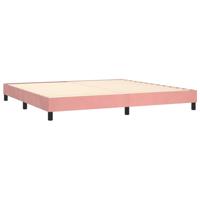 Boxspring met matras fluweel roze 200x200 cm - thumbnail