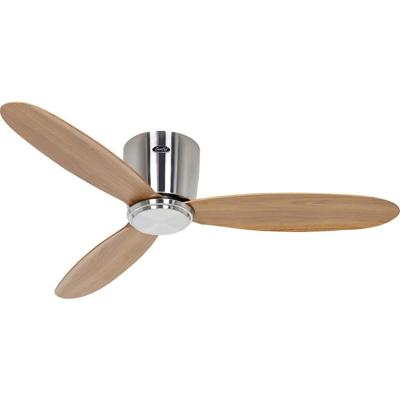 CasaFan ECO PLANO II 112 BN-EN WiFi Flügel Eiche natur Plafondventilator 13 W (Ø x h) 112 cm x 160 mm Chroom (geborsteld) Met afstandsbediening, Timer, Met