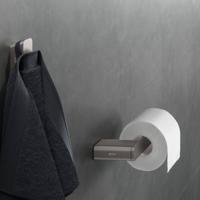 Geesa Shift Collection toiletrolhouder zonder klep rechts RVS helder glas geborsteld - thumbnail