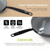 BE Living Braadpan met deksel ø 28 cm - keramische anti-aanbaklaag - geschikt voor alle warmtebronnen - grijs - thumbnail