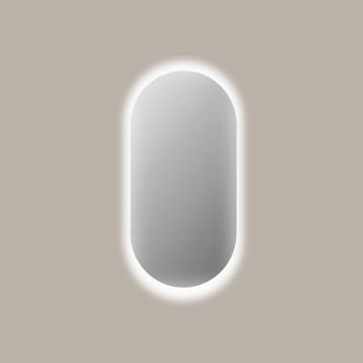 Spiegel Sanicare Q-Mirrors 40x100 cm Ovaal/Rond Met Rondom LED Warm White incl. ophangmateriaal Met Sensor Sanicare
