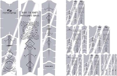 Unleazhed Unscratch Frame Protector Film - Runes of Shred Black Glossy