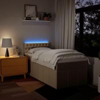 Boxspring met matras stof crèmekleurig 90x200 cm - thumbnail