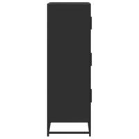 Hoge kast 68x35x106,5 cm bewerkt hout en metaal zwart - thumbnail