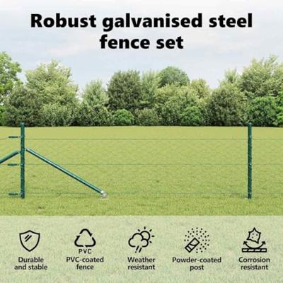 VidaXL Afrasteringspaal groen 25 x 0,4 m (50 mm gaas) staal en pvc VidaXL Afrasteringspaal groen 25 x 0,4 m (50 mm gaas) staal en pvc