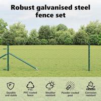 VidaXL Afrasteringspaal groen 25 x 0,4 m (50 mm gaas) staal en pvc - thumbnail