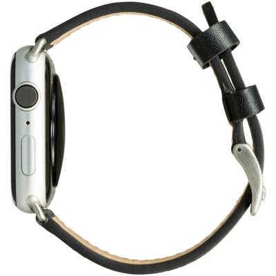 DBramante1928 Copenhagen Apple Watch 42/44/45 mm Leren Bandje Zwart/Zilver DBramante1928 Copenhagen Apple Watch 42/44/45 mm Leren Bandje Zwart/Zilver