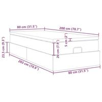 Ottoman bed met matras 80x200 cm kunstleer cappuccinokleurig - thumbnail