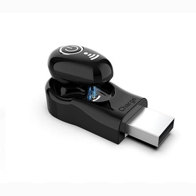 S650 Second Generation Charging Base Mini Bluetooth Earphone Wireless Earbuds Business Invisible Handsfree In-Ear Earphones with Mic(Black)