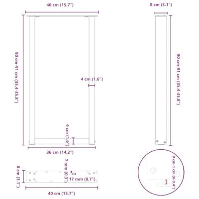 Bartafelpoten 2 st U-vormig 40x(90-91) cm staal naturel Bartafelpoten 2 st U-vormig 40x(90-91) cm staal naturel