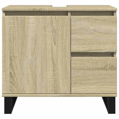 Badkamerkast 65x33x60 cm bewerkt hout sonoma eikenkleurig