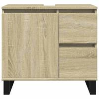 Badkamerkast 65x33x60 cm bewerkt hout sonoma eikenkleurig - thumbnail