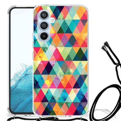 Samsung Galaxy A54 5G Doorzichtige Silicone Hoesje Geruit Samsung Galaxy A54 5G Doorzichtige Silicone Hoesje Geruit