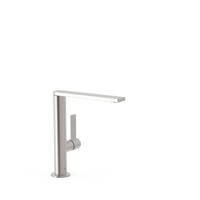 Wastafelmengkraan Tres Project 1-Hendel Uitloop Recht 21,8 cm Rond RVS - thumbnail