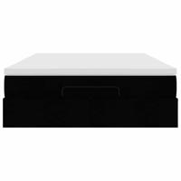 Ottoman bed met matras 140x190cm stof zwart - thumbnail