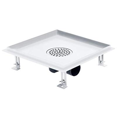 VidaXL Doucheafvoer met 2-in-1 deksels 28x28 cm roestvrij staal