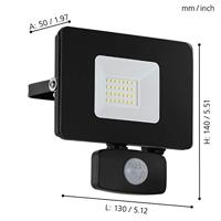 Eglo 20W Led stralerFaedo 3 met bewegingssensor zwart - 97461 - thumbnail