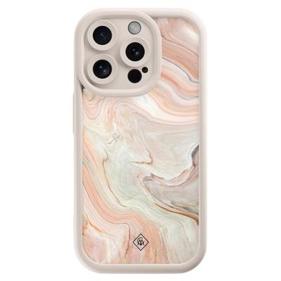 iPhone 15 Pro beige case - Marmer waves
