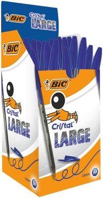 Balpen bic cristal l blauw | 50 stuks