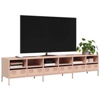 Tv-meubel 202x39x43,5 cm koudgewalst staal roze - thumbnail