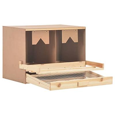 VidaXL Kippenlegkast 2 compartimenten 63x40x45 cm massief grenenhout