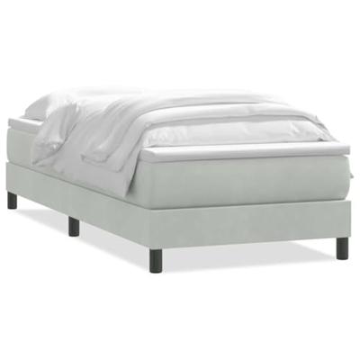 Boxspring met matras fluweel lichtgrijs 80x220 cm