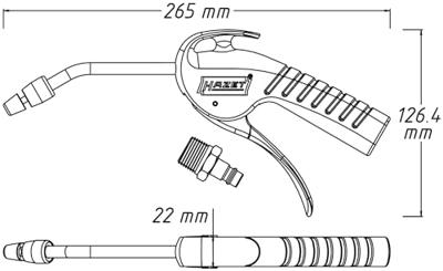 Hazet 9040P-4 Pneumatisch uitblaaspistool