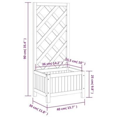 Plantenbak met latwerk massief vurenhout bruin Plantenbak met latwerk massief vurenhout bruin