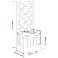 Plantenbak met latwerk massief vurenhout bruin - thumbnail