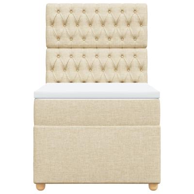 Boxspring met matras stof crèmekleurig 200x200 cm