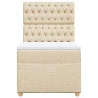 Boxspring met matras stof crèmekleurig 200x200 cm - thumbnail