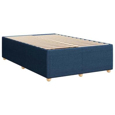 Boxspring met matras stof blauw 120x200 cm