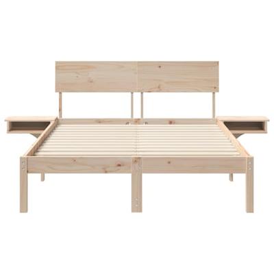 Bedframe met nachttafels Bruin 120 x 200 cm Massief grenenhout Bedframe met nachttafels Bruin 120 x 200 cm Massief grenenhout