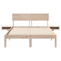 Bedframe met nachttafels Bruin 120 x 200 cm Massief grenenhout - thumbnail
