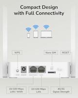 Draadloze router CUDY LT300_EU Wi-Fi 300 Mbps 2.4 GHz 4G LTE SIM - thumbnail