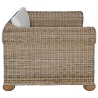 Fauteuil met kussens natuurlijk rattan - thumbnail