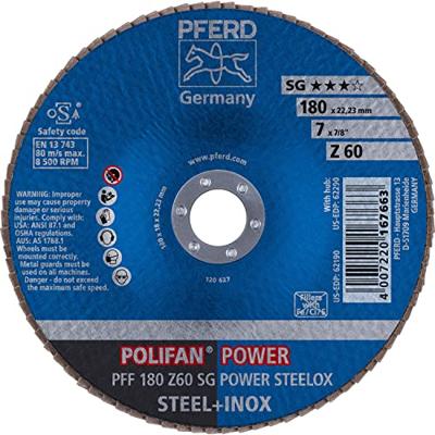 PFERD TOOLS 67686185 Z Sg Power Steelox Lamellenschijf Diameter 180 mm Boordiameter 22.23 mm 10 stuk(s)