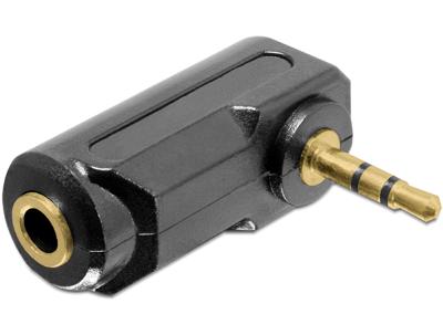 Delock 65364 65364 Jackplug Audio Adapter [1x Jackplug male 3,5 mm - 1x Jackplug female 3,5 mm] Zwart