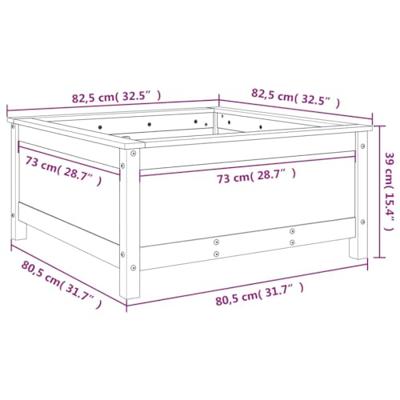 VidaXL Plantenbak 82,5x82,5x39 cm massief douglashout
