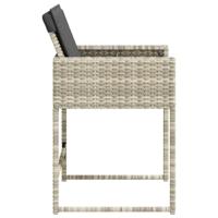 Tuinstoelen 4 st met kussens poly rattan lichtgrijs - thumbnail