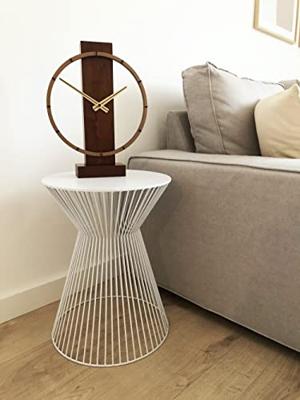 Tafel-/wandklok - 34 x 27 cm - Hout/Staal - 'Carl Small' Tafel-/wandklok - 34 x 27 cm - Hout/Staal - 'Carl Small'