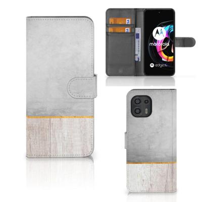 Motorola Edge 20 Lite | Book Style Case | Wood Concrete